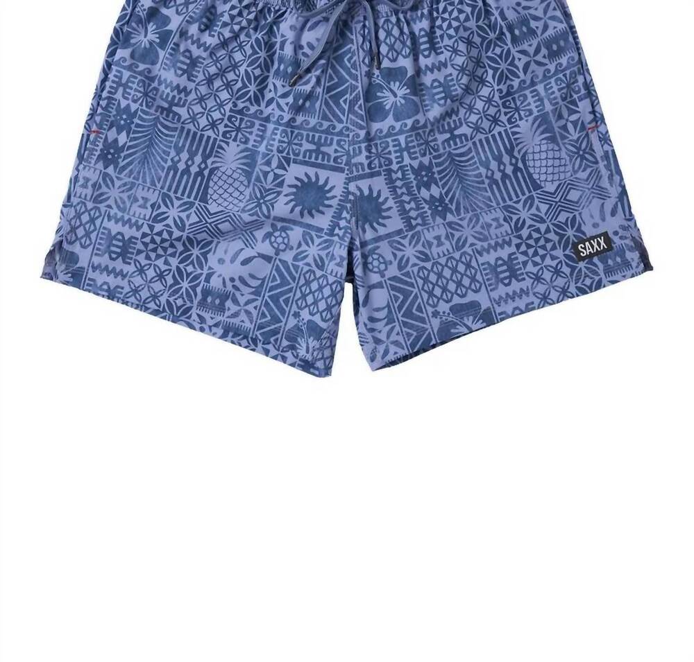 NEW SAXX men's oh buoy 2in1 volley 5” shorts in tropical tapa lavender